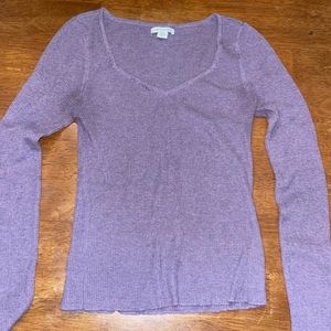 v neck purple sweater